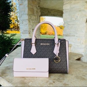 NWT Michael kors md hope Satchel&wallet signature